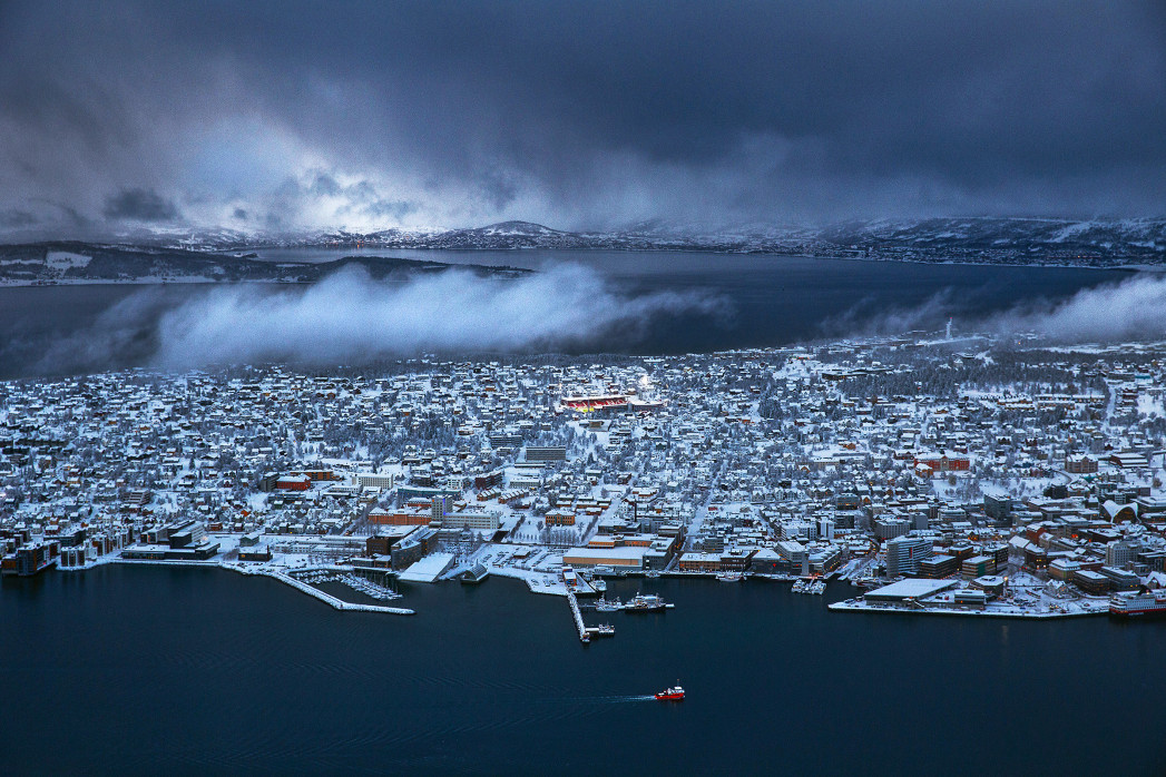 Flutlicht im norwegischen Tromsø