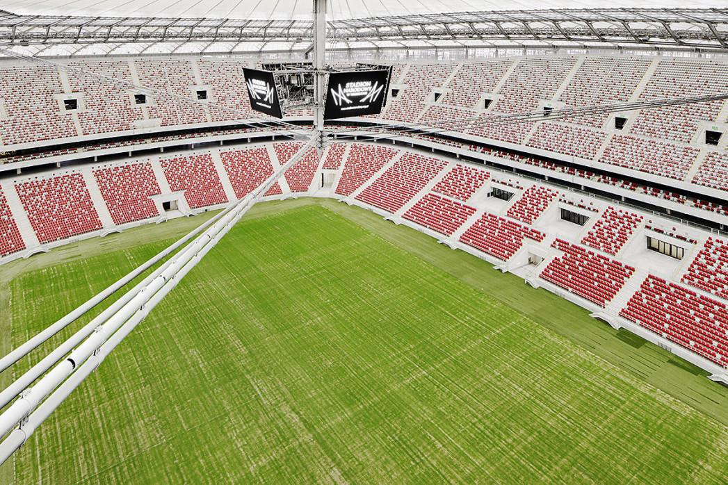 Nationalstadion Warschau von oben - Wandbild