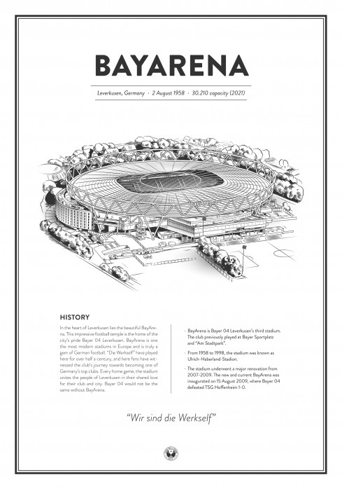 Stadium Posters by Fans Will Know: Leverkusen - Poster