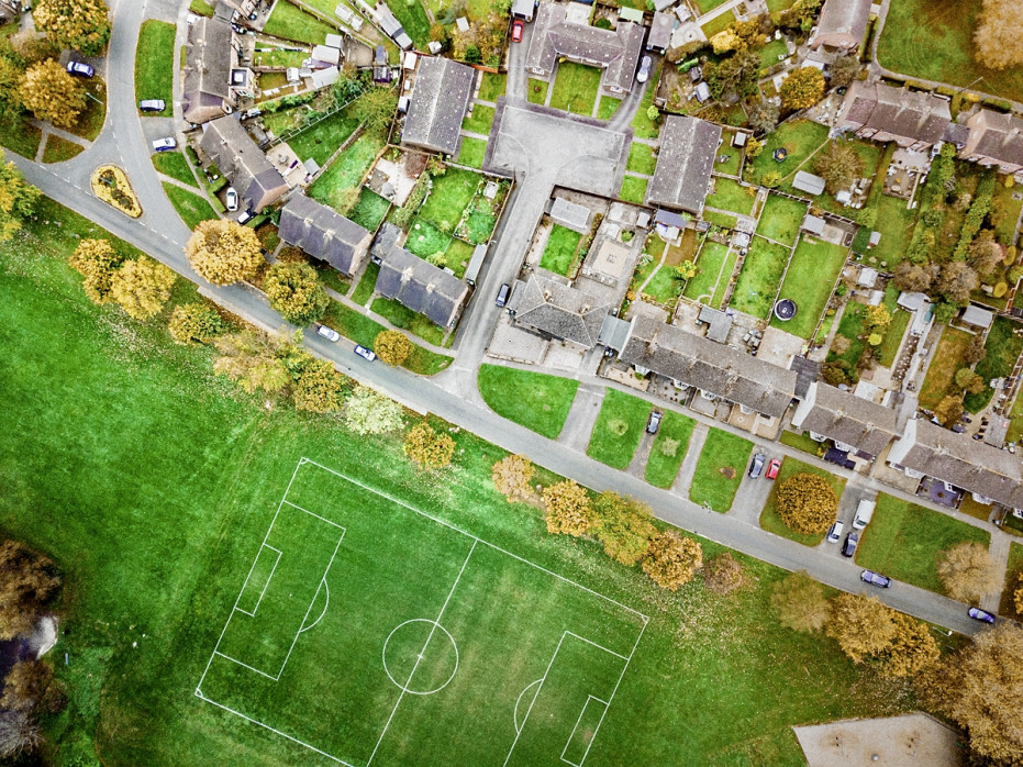 Fußballplatz in Shrewsbury - Wandbild