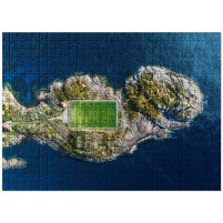 Puzzle: Fußballplatz auf den Lofoten