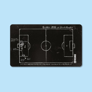Frühstücksbrettchen: Spielzug zum Siegtor Arminia Bielefeld gegen Leverkusen 1. April 2025