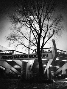 Ruhrstadion bei Flutlicht (SW) - Wandbild