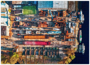 Puzzle: Spielfeld im Hafen
