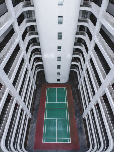 Tennisplatz in Singapur - Sébastien Nagy Wandbild