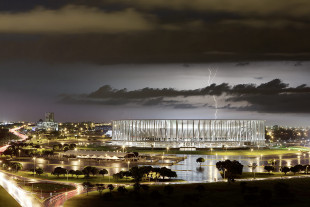 Estádio Nacional de Brasília am Abend - 11FREUNDE BILDERWELT