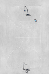 Basketballplatz aus der Vogelperspektive - Sport Fotografie als Wandbild - Streetball Foto - NoSports Magazin - 11FREUNDE SHOP