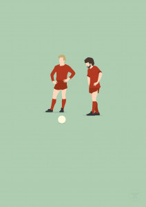 Kalle und Paul - Rummenigge und Breitner Illustration - Fußball Poster