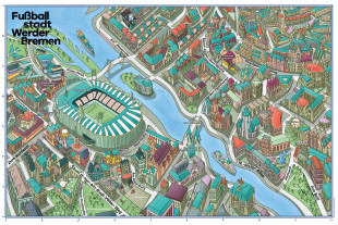 Fußballstadt Bremen - alternativer Stadtplan als Geschenkidee für Fans von Werder Bremen
