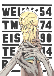 WM-Titel by Ronny Heimann - Poster - Illustration der 4 deutschen Weltmeisterschaften