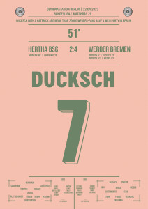 Poster: Marvin Duksch vs. Hertha BSC - Dreierpack sichert Klassenerhalt für Werder Bremen