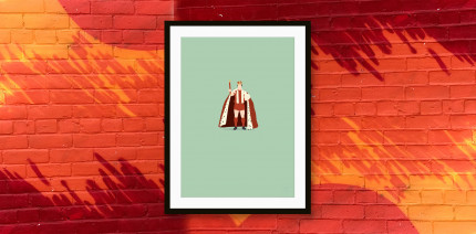 König Gerd - Illustration Gerd Müller Fußball Poster - Hands Of God x 11FREUNDE