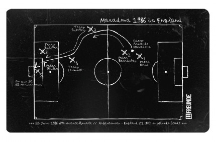 Frühstücksbrettchen Diego Maradona 1986 Argentinien vs. England
