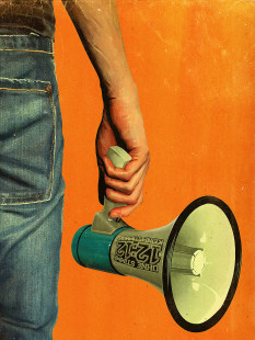 Fan mit Megaphon Illustration - 11FREUNDE BILDERWELT