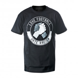 Love Football - Hate Racism schwarz - T-Shirt - Fußball - 11FREUNDE SHOP