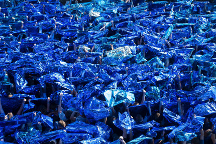 Choreo-Nahaufnahme im Wildparkstadion - Karlsruher SC - Fußball Wandbild KSC