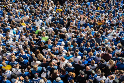 Fanblock im Wildparkstadion - Karlsruher SC - KSC Wandbild Fußball Foto