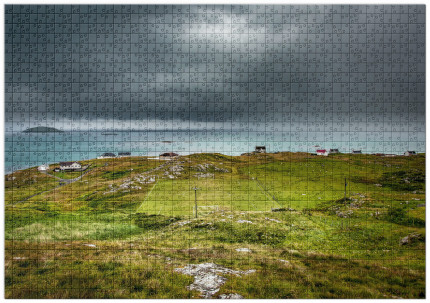 Puzzle: Rasenplatz an der schottischen Küste Schönes Puzzle