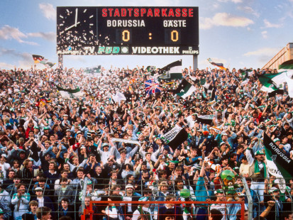 Gladbacher Fankurve 1988 - Borussia Mönchengladbach Wandbild Bökelberg