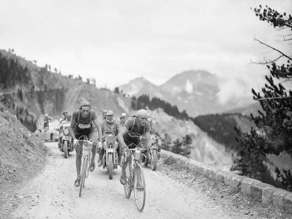 Bergetappe bei der Tour 1949 - Wandbild