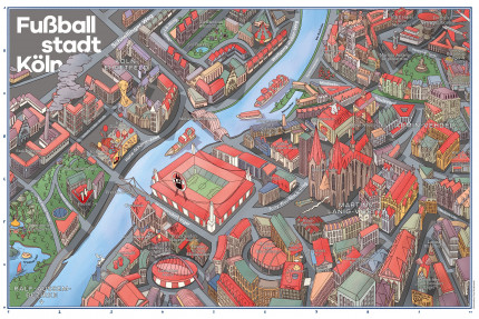 Fußballstadt Köln - alternativiver Stadtplan als Geschenkidee für Fans vom 1. FC Köln