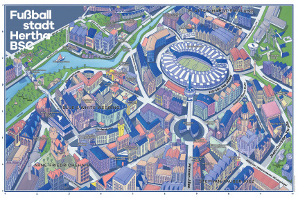 Fußballstadt Berlin - alternativer Stadtplan als Geschenkidee für Fans von Hertha BSC