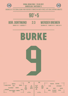 Poster: Oliver Burke vs. Dortmund - Siegtreffer für Werder Bremen nach Aufholjagd 