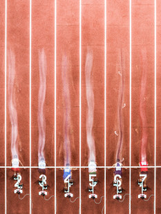 Start beim 60m Sprint - 11FREUNDE SHOP - Sport Leichtathletik Foto als Wandbild