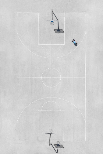Basketballplatz aus der Vogelperspektive