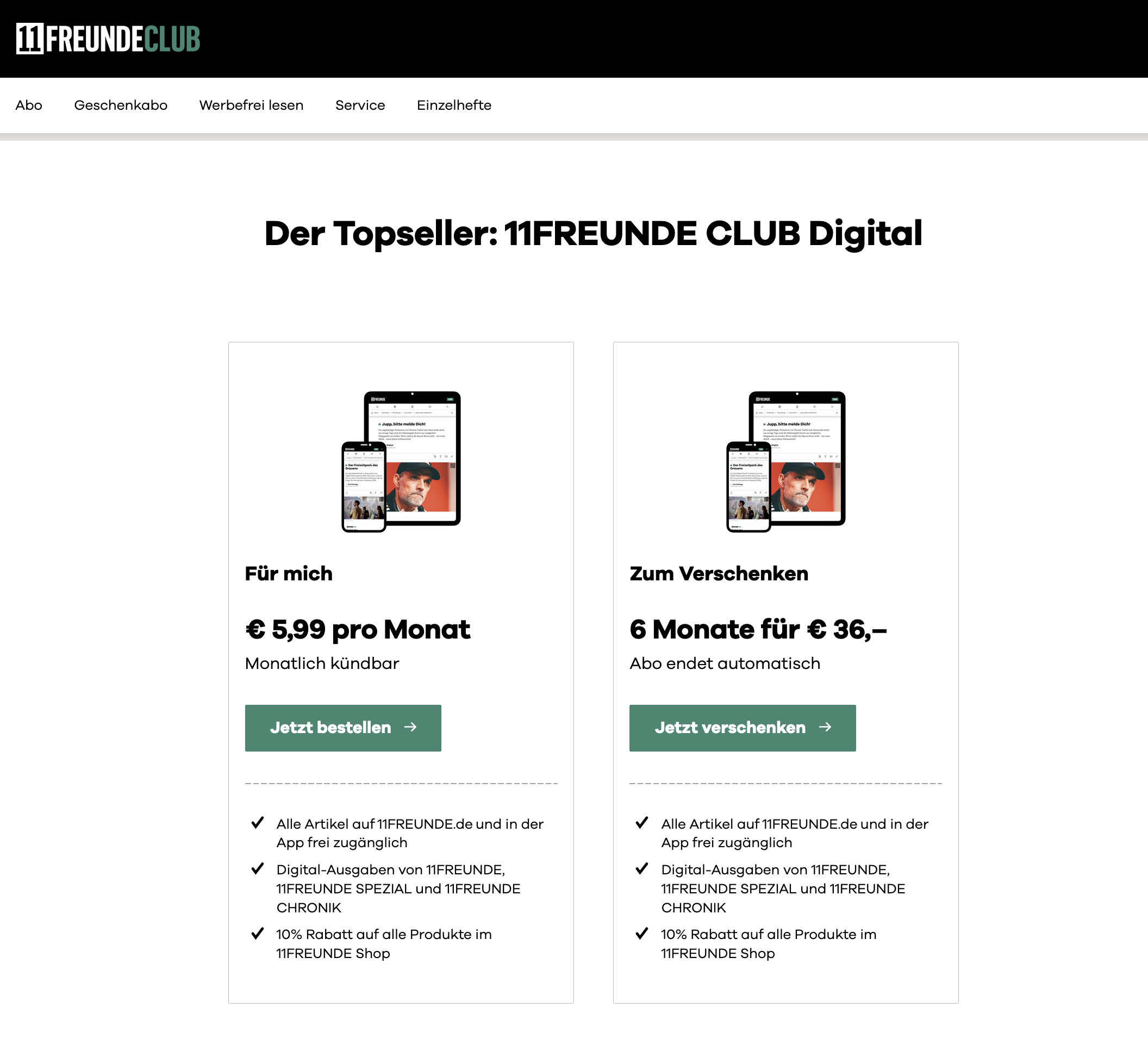 Der Aboshop von 11FREUNDE