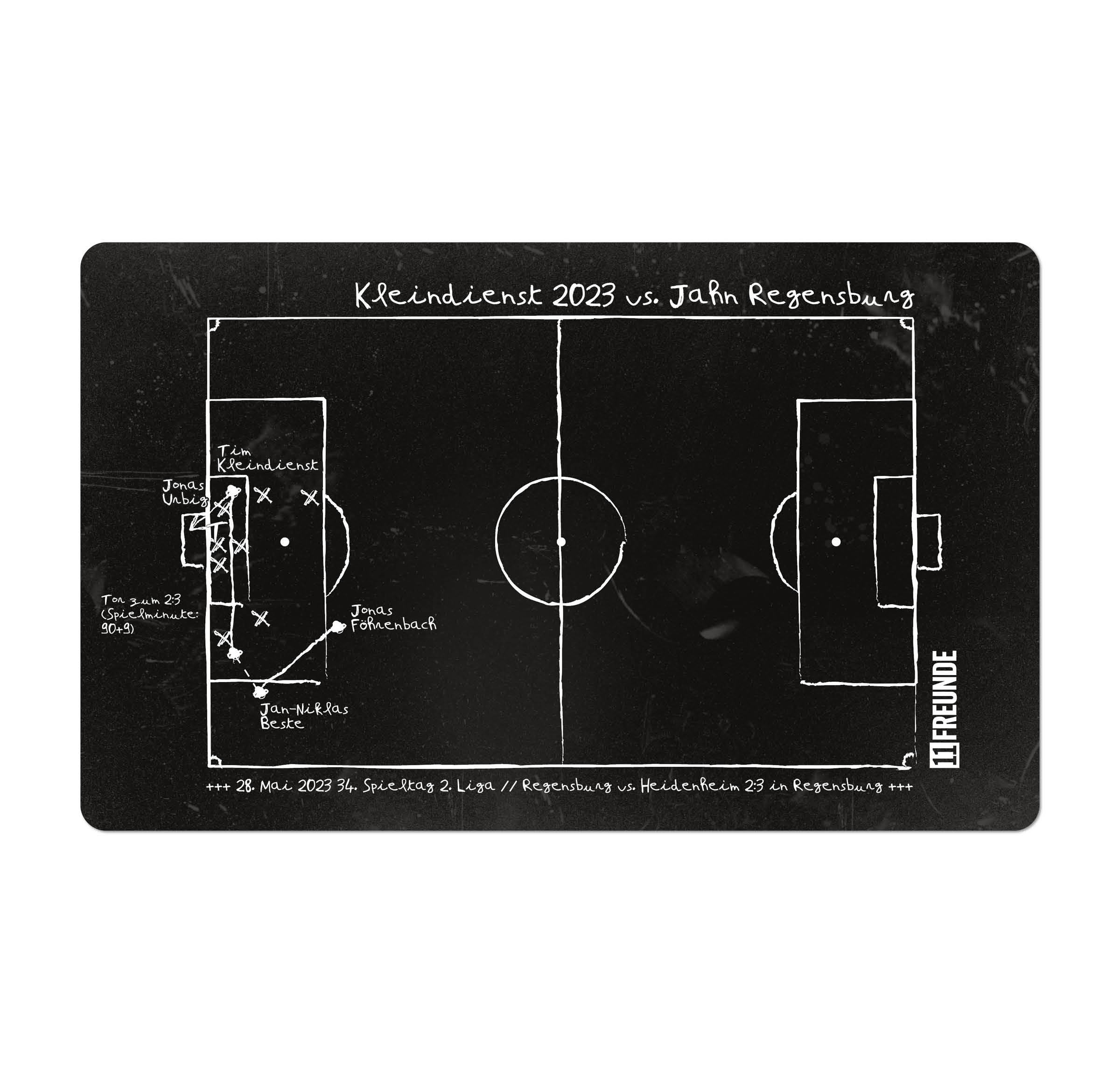 Frühstücksbrettchen: Spielzug Siegtor Tim Kleindienst 1. FC Heidenheim bei Jahn Regensburg