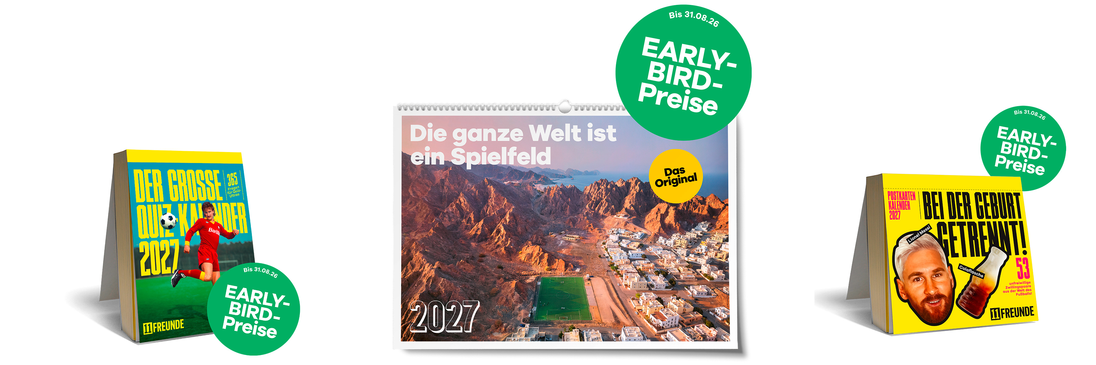 Die 11FREUNDE-Kalender für 2027 - Early-Bird-Preise bis zum 31.08.2026