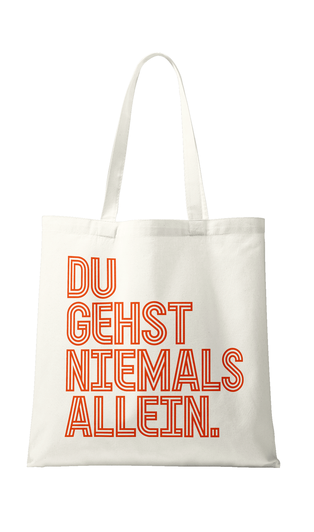 11FREUNDE Fairtrade-Jutebeutel "Du gehst niemals allein" aus Bio-Baumwolle